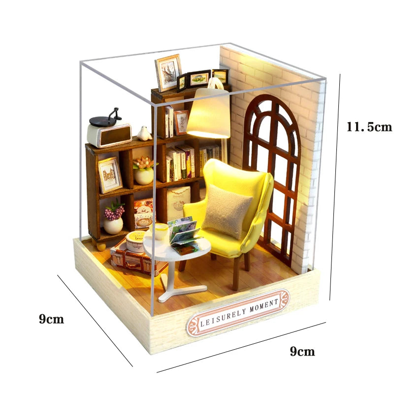 Kitten Mini Doll House 3D Puzzle Assembly Model Building Kit Creative Room Bedroom Decoration With Furniture Wooden Crafts Gifts - Shoppiline