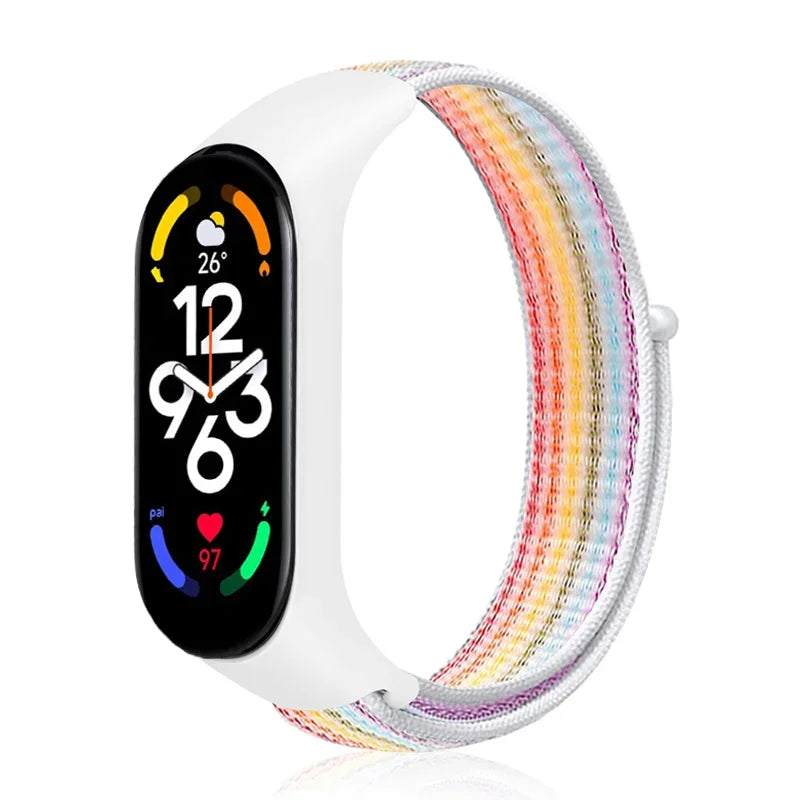 Nylonarmband für Xiaomi Mi Band 4/5/6/7 Armband Uhrenarmband Sport atmungsaktives Armband für Miband 4/5/6/7 Ersatz Correa Armband