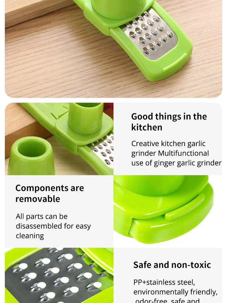 1 Green Pack Mini Garlic Grinder Creative Garlic Press Kitchen Garlic Mash Manual Garlic Mashing Green Kitchen Gadgets