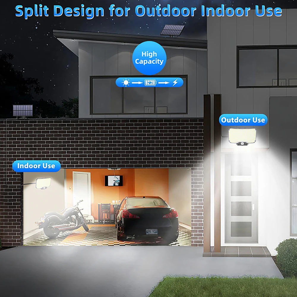 LED Solar Security Lights Motion Sensor Outdoor 234/280/226LED Flood Light IP65 Waterproof Split Wall Lamp Solar Powered 3 Mode