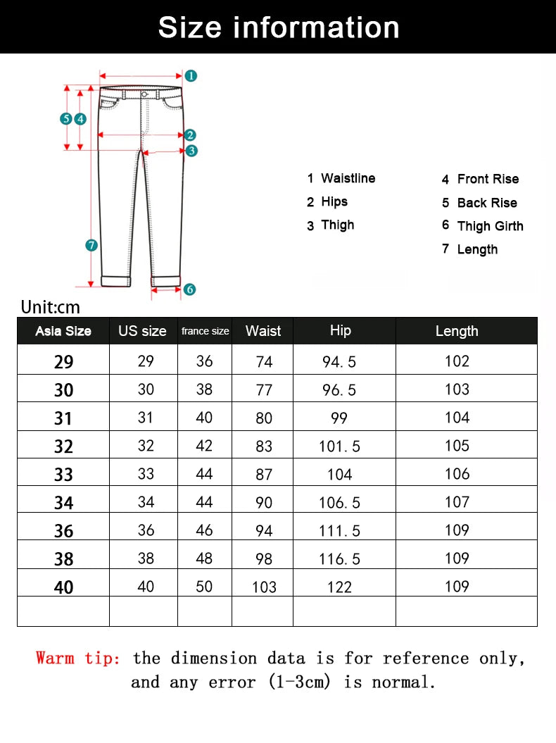 2026 New Business Men's Jeans Casual Straight Stretch Fashion Classic Blue Black Work Denim Pant Trousers Male  Clothing