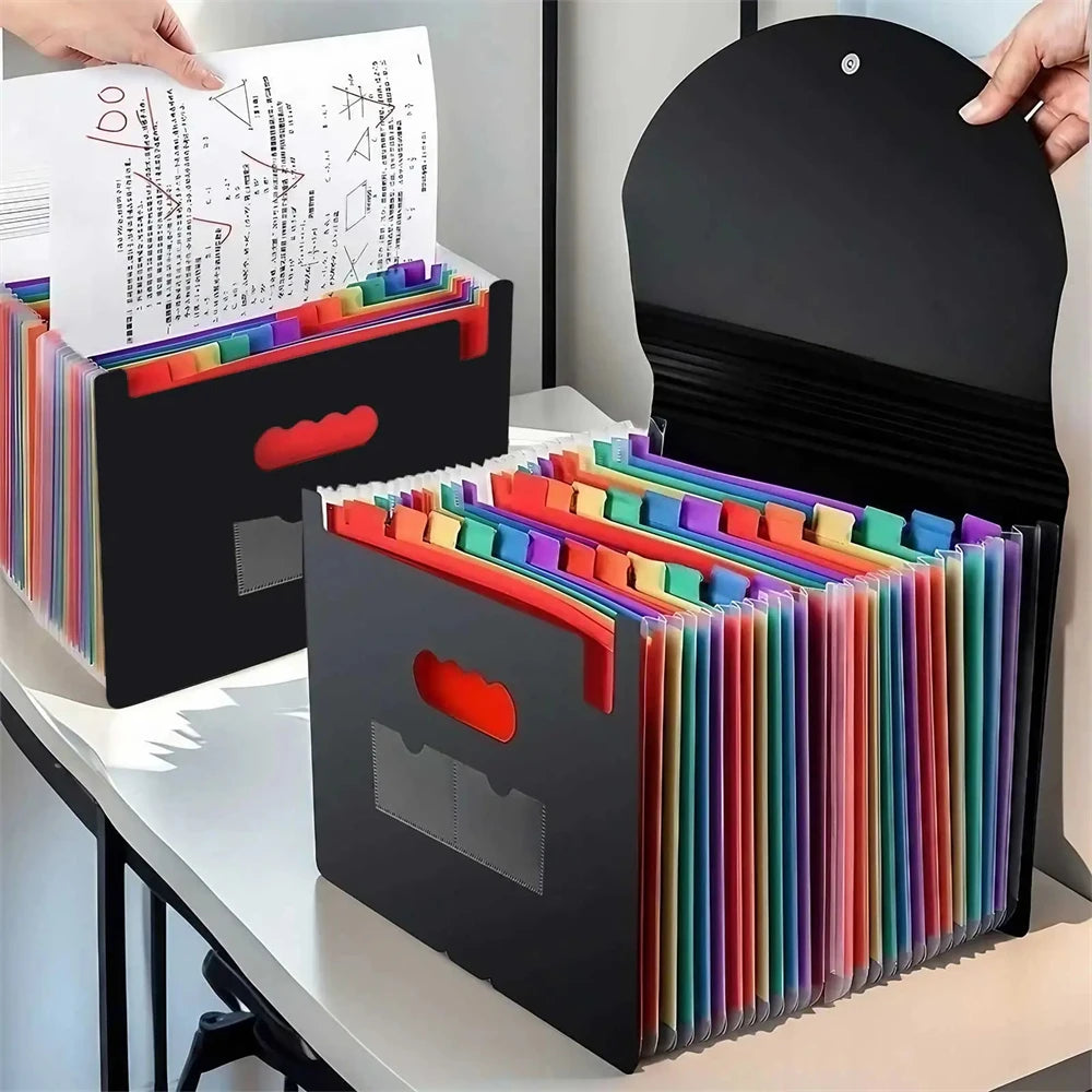 Accordion File Organizer 13 Grid Sealed Flap Folder with  Waterproof Office/Home Document Storage Multi-Pocket A4 Folder