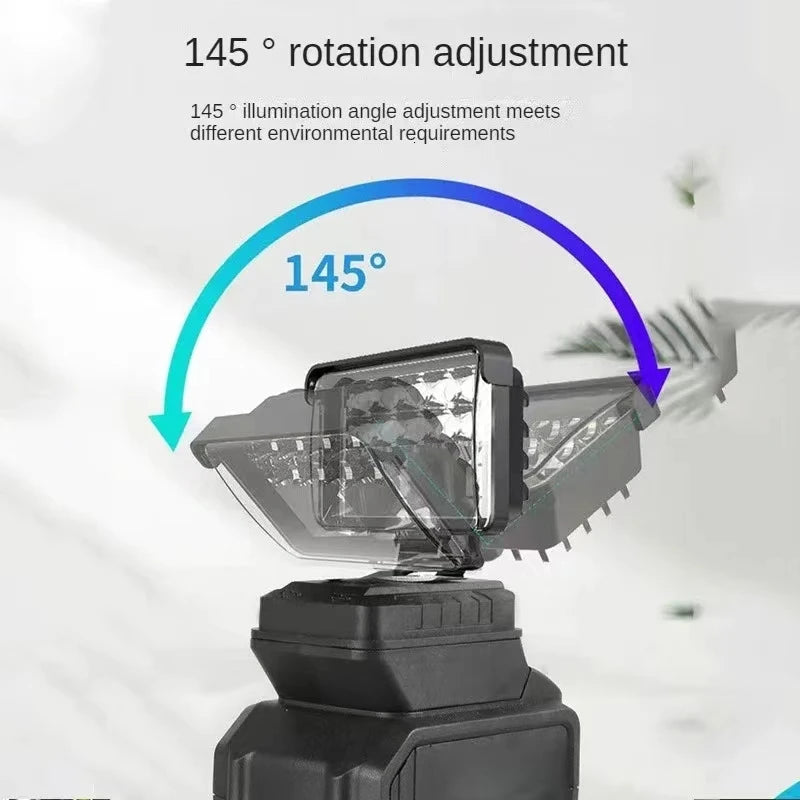 8Inch Led Light Portable Spotlights Cordless Outdoor Work Fishing Handheld Emergency Tool Light Fit Makita 18V Battery