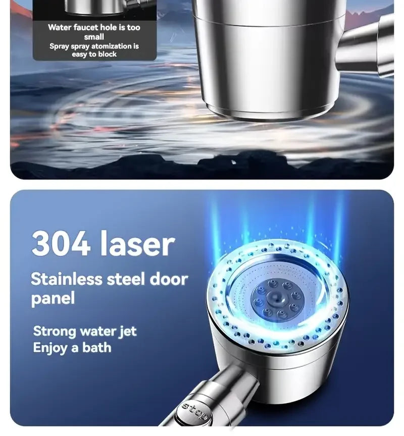 New High Pressure Water Saving Filter Shower Head 5 Modes Handheld Shower Head One Button Stop Bathroom Accessories Set - Shoppiline