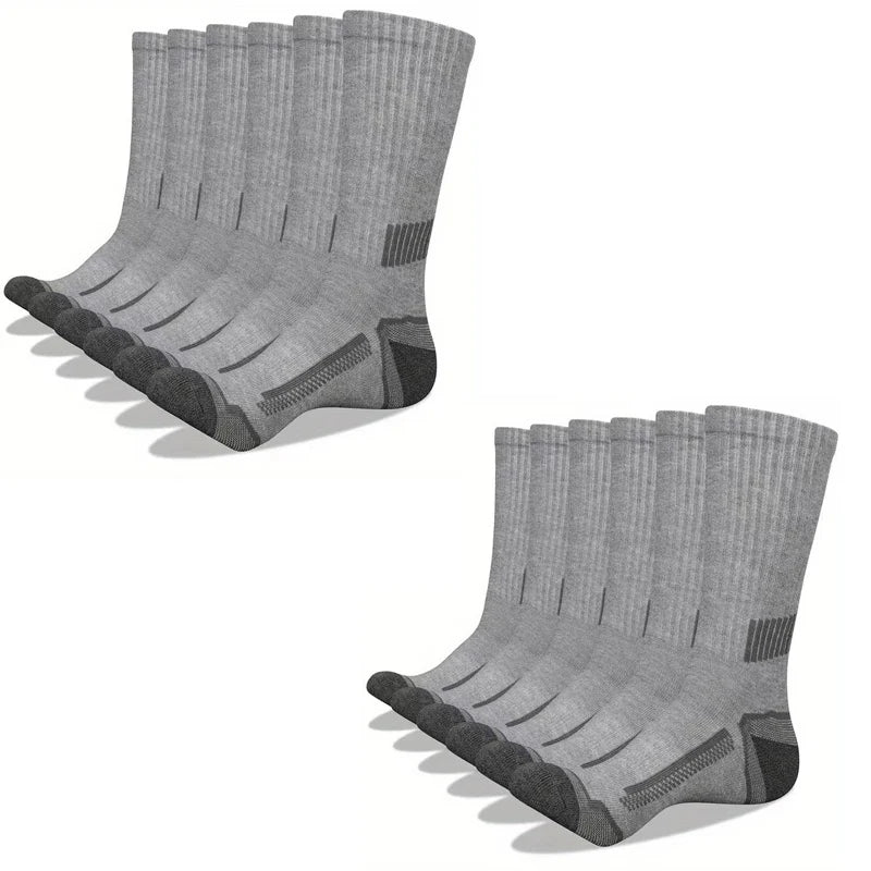 12Pairs of MEN'S Sports Socks, Sweat Absorbing, Comfortable and Breathable, Suitable for Basketball Training and Outdoor Running