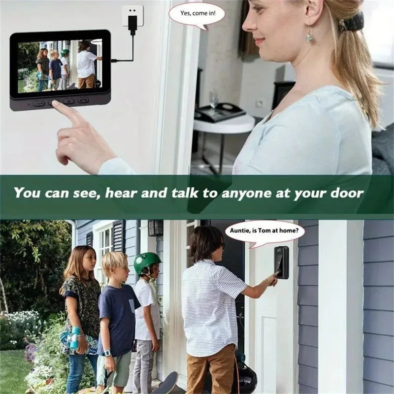 Smart Video Doorbell Camera Wireless, 1080P HD with Night Vision, 2.4G WiFi, Motion Detection, 2-Way Audio, and Cloud Service - Shoppiline