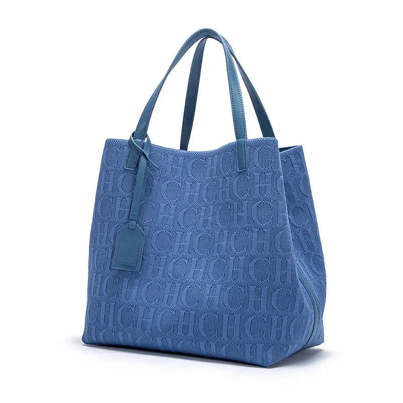 CH High Quality Craft Large Capacity Handbag Ladies Shoulder Bag Fashion Classic New Pure Color Outer Pocket Ladies Handbag - Shoppiline
