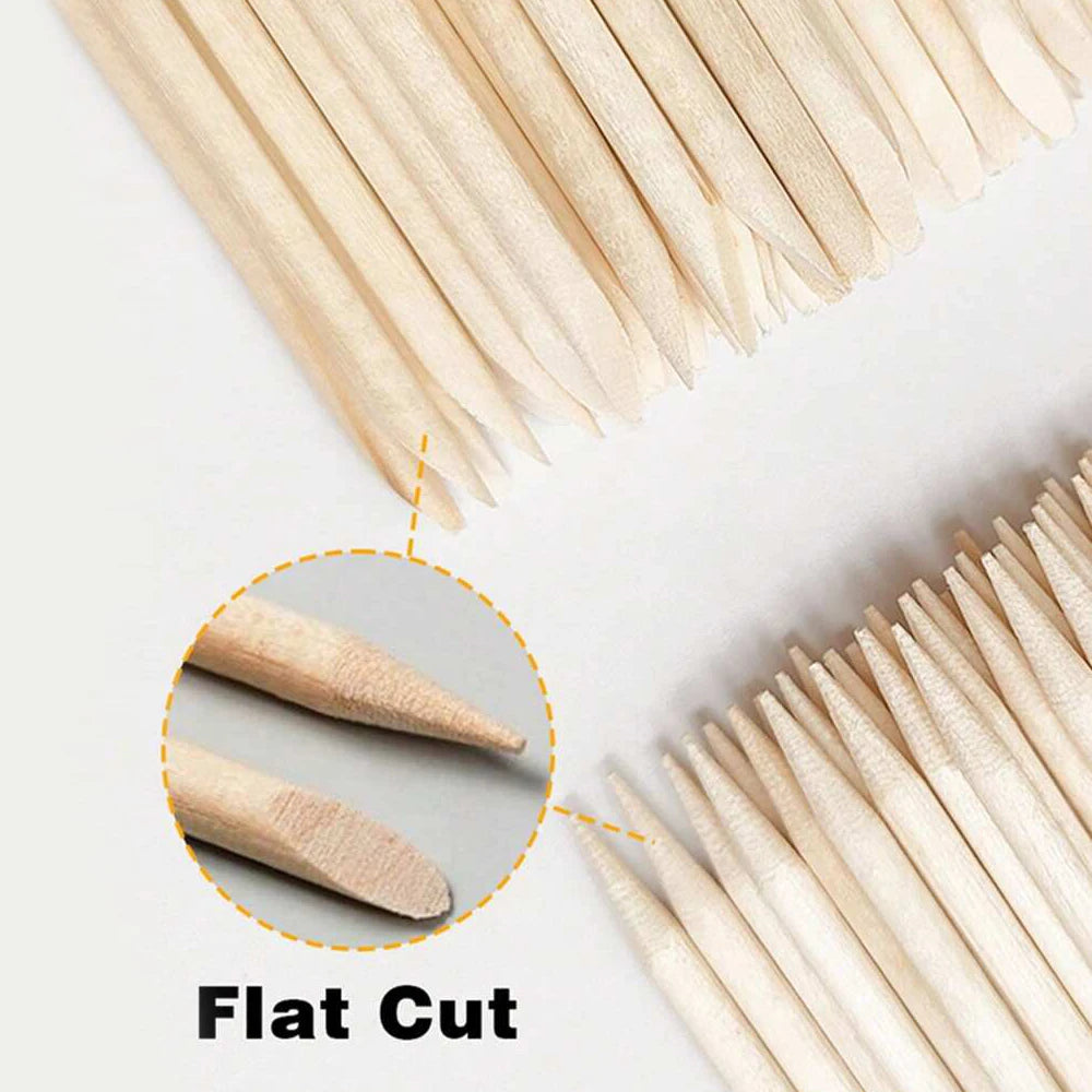 50/1000Pcs Double Ended Wooden Cuticle Pusher Multi  Nail Art Tools Beechwood Stick Manicure Pedicure Tool Suitable for Home Use