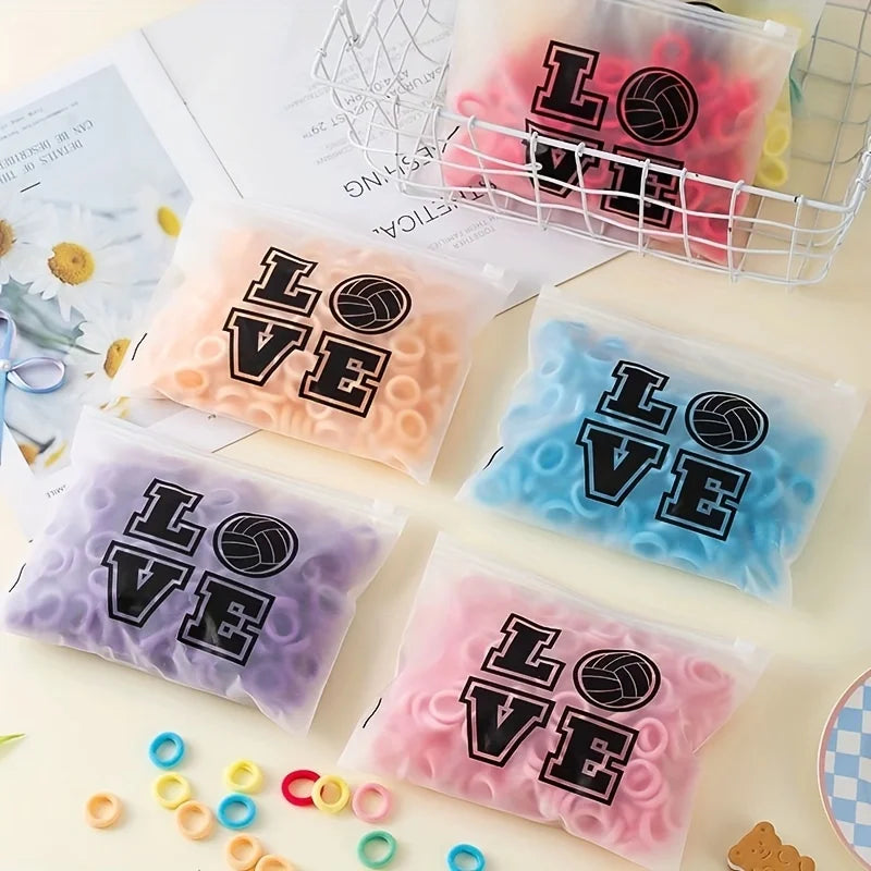 100pcs/set Elastic Colorful Hair Loops Ponytail Holder Stylish Hairdressing Accessories For Women And daily uses Daily Wear