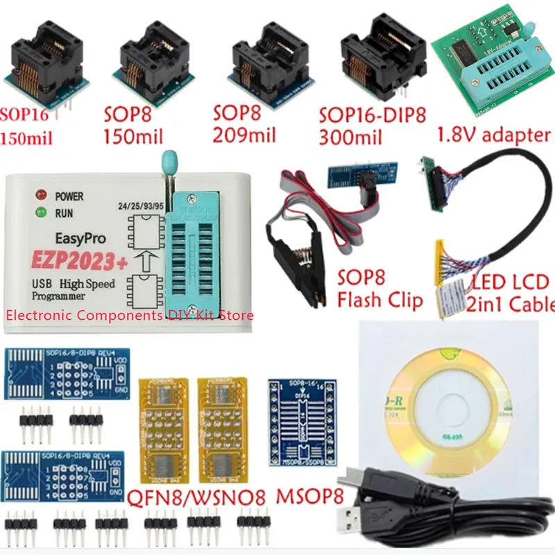 EZP2023 High-Speed USB SPI Programmer+12 Adapters Support 24 25 26 93 95 EEPROM 25 Flash Bios Chip Better Than EZP2019 - Shoppiline