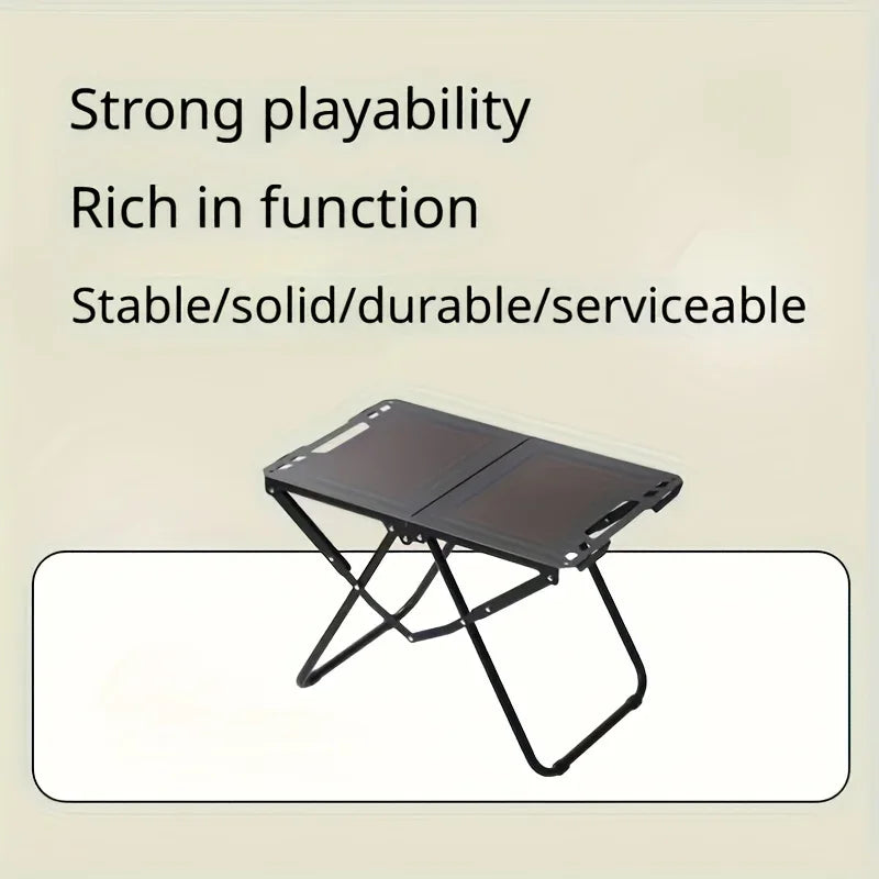 Portable Folding Camping Table,Stainless Steel Outdoor Dining Table,Compact Design for Camping,Beach, BBQ,and Hiking (Foldable)