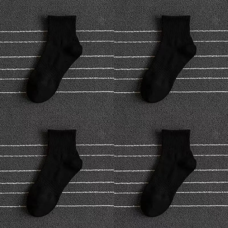 5/10/20 Pairs Neutral Solid Color Round Neck Socks Spring Summer Sweat Absorbing Breathable Comfortable All-season Sports Socks