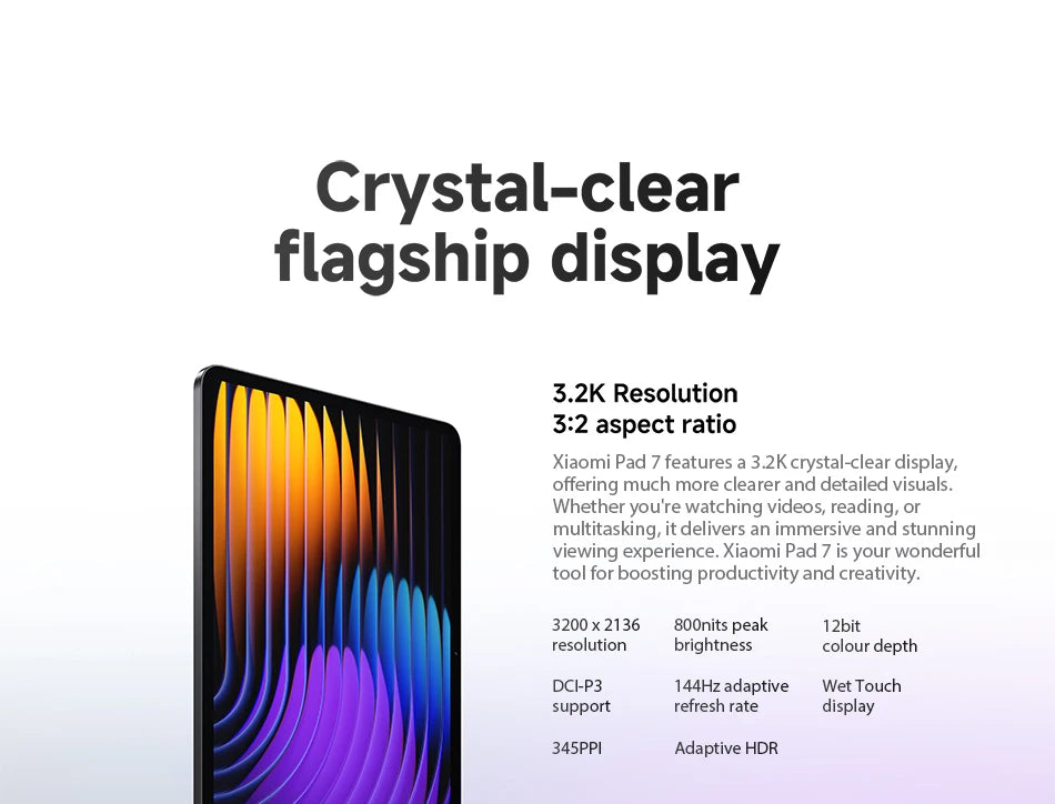 Xiaomi Pad 7 Global Version Mi Tablet Snapdragon 7+ Gen 3 11.2" 3.2K 144Hz Display Adreno GPU 45W Turbo charge 8850mAh