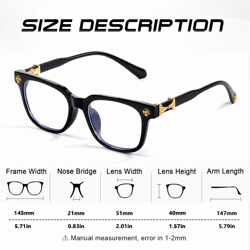 Classic 1Pcs Square Anti Blue Light Glasses For Men And Women Black & Transparent Frame Unisex Computer Wearing Women Glasses
