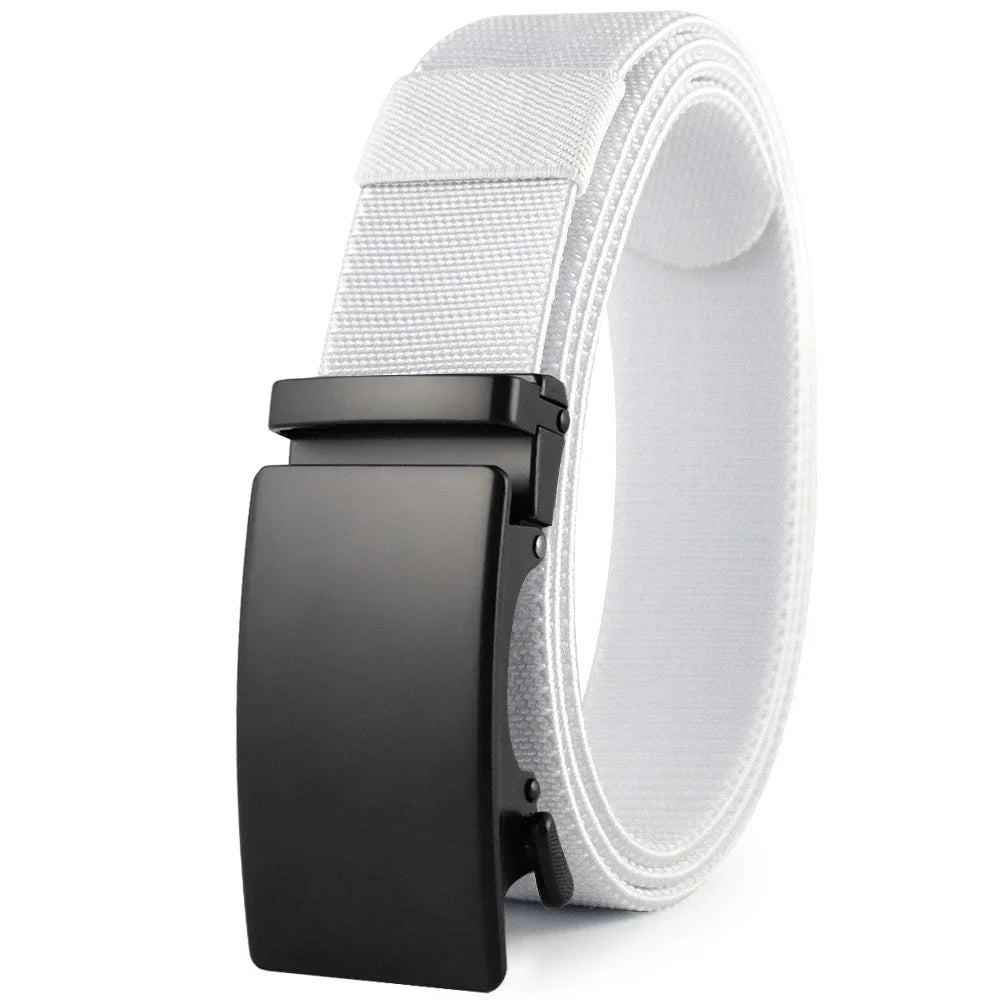 Nouvelle ceinture élastique de sport de golf, ceinture tactique, boucle automatique en métal, ceinture militaire en nylon extensible résistante pour hommes, grandes tailles 115-150CM
