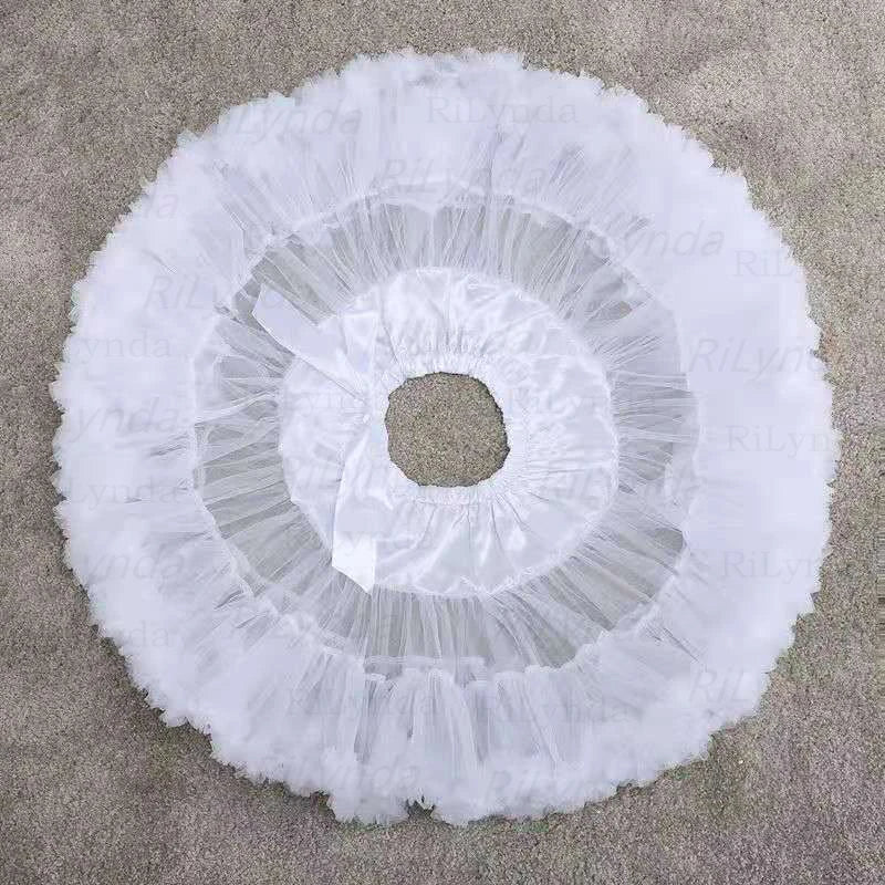 Damen Blumenstil Lolita Reifröcke Krinoline Innerer Reifrock Cosplay Tüll Puffy Cancan Rock Unter Hochzeitskleidern