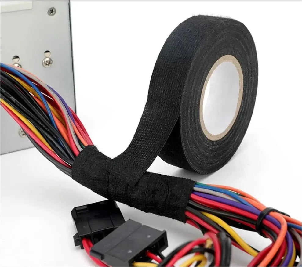 15 Meter Heat-resistant Flame Retardant Tape Coroplast Adhesive Cloth Tape For Car Cable Harness Wiring Loom Protection - Shoppiline