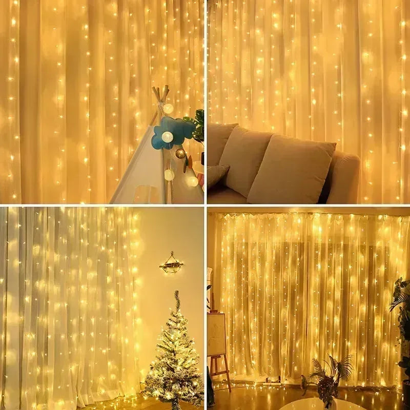 Remote Control USB Fairy Lights 3M LED Curtain String Lights for Christmas Home Bedroom Decor Festive Party New Year Wedding