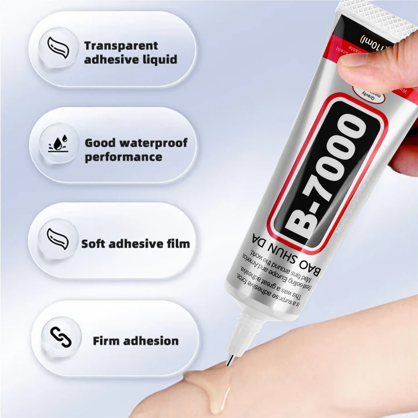 JXVX B7000 Glue Clear with Precision Tip, Bedazzling Glue, Rhinestone Glues, Craft Glues, Jewelry Making, Nail Art, DIY, Makeup.