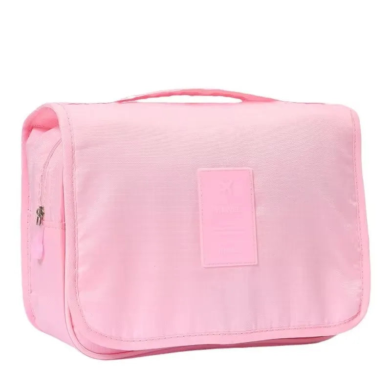 Travel Hanging Makeup Bag Large Capacity Portable Hand-held Storage Wash Bag with Simple Hook for Cosmetic Organization