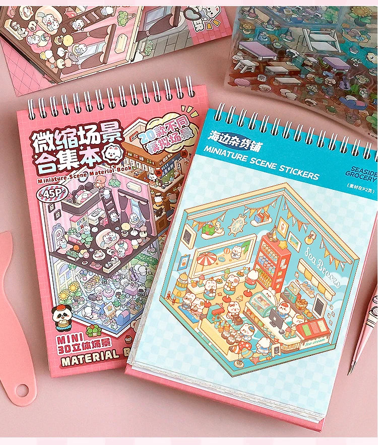 20Pcs 20in1 3D Cartoon Sticker Book | DIY Scenes Creative Gift for Kids, Portable Sticker Album for Birthday Christmas Crafts