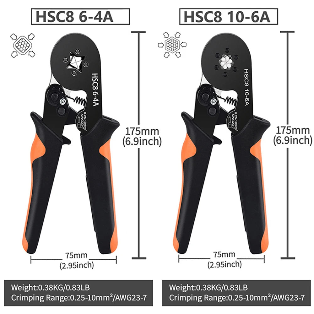 Crimping Pliers Ferrule Sleeves Tubular Terminal Tools HSC8 6-4 10-6 16-6 Wire Crimper Household Electrical Sets Terminal - Shoppiline
