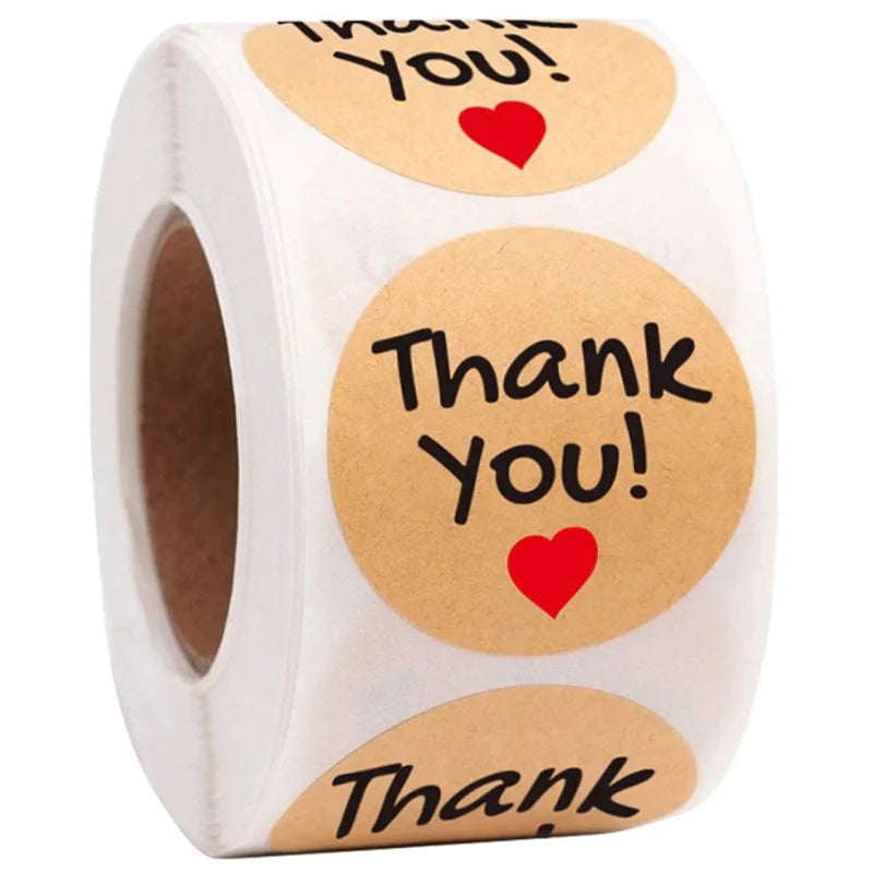 500 Pcs Baking Kraft Paper Heart Shape Labels for Packaging, Envelope Seals, Small Business, Wedding, Birthday, Party Gift Wrap