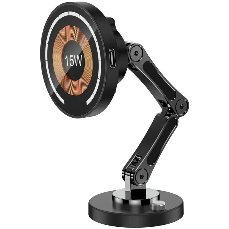Magnetic Car Wireless Charger Stand Magnet Car Mount Fast Charging Station Phone Holder Bracket For Macsfae iPhone 15 14 13 12 - Shoppiline