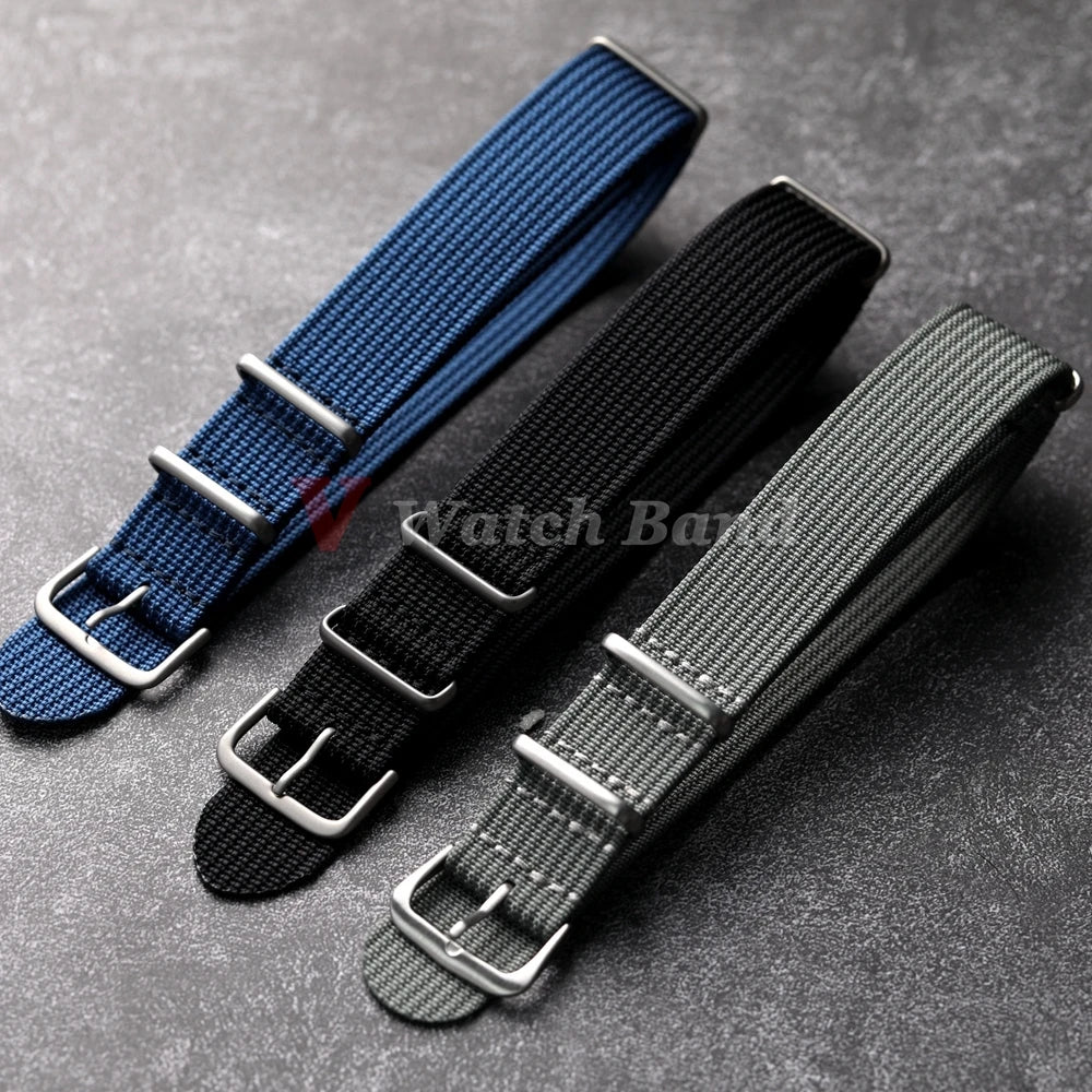 Neues geripptes Nylonarmband Nylon Uhrenarmband 18mm 20mm 22mm Uhrenarmbandzubehör für Militäruhrenarmband Armbänder