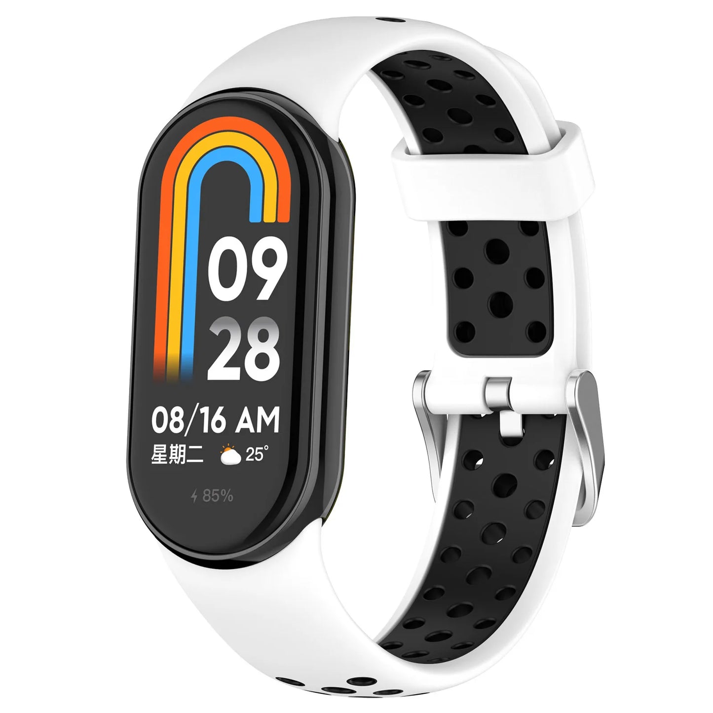 Für Xiaomi Band 8 9 Silikonarmband, zweifarbiges, atmungsaktives Smartwatch-Armband, Ersatzarmband für Xiaomi MiBand 8 9