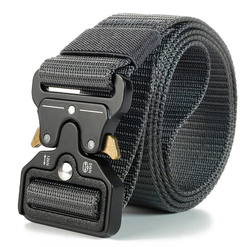 Ceinture tactique authentique à dégagement rapide, ceinture militaire d'extérieur en nylon souple véritable, accessoires de sport pour hommes et femmes, ceinture noire