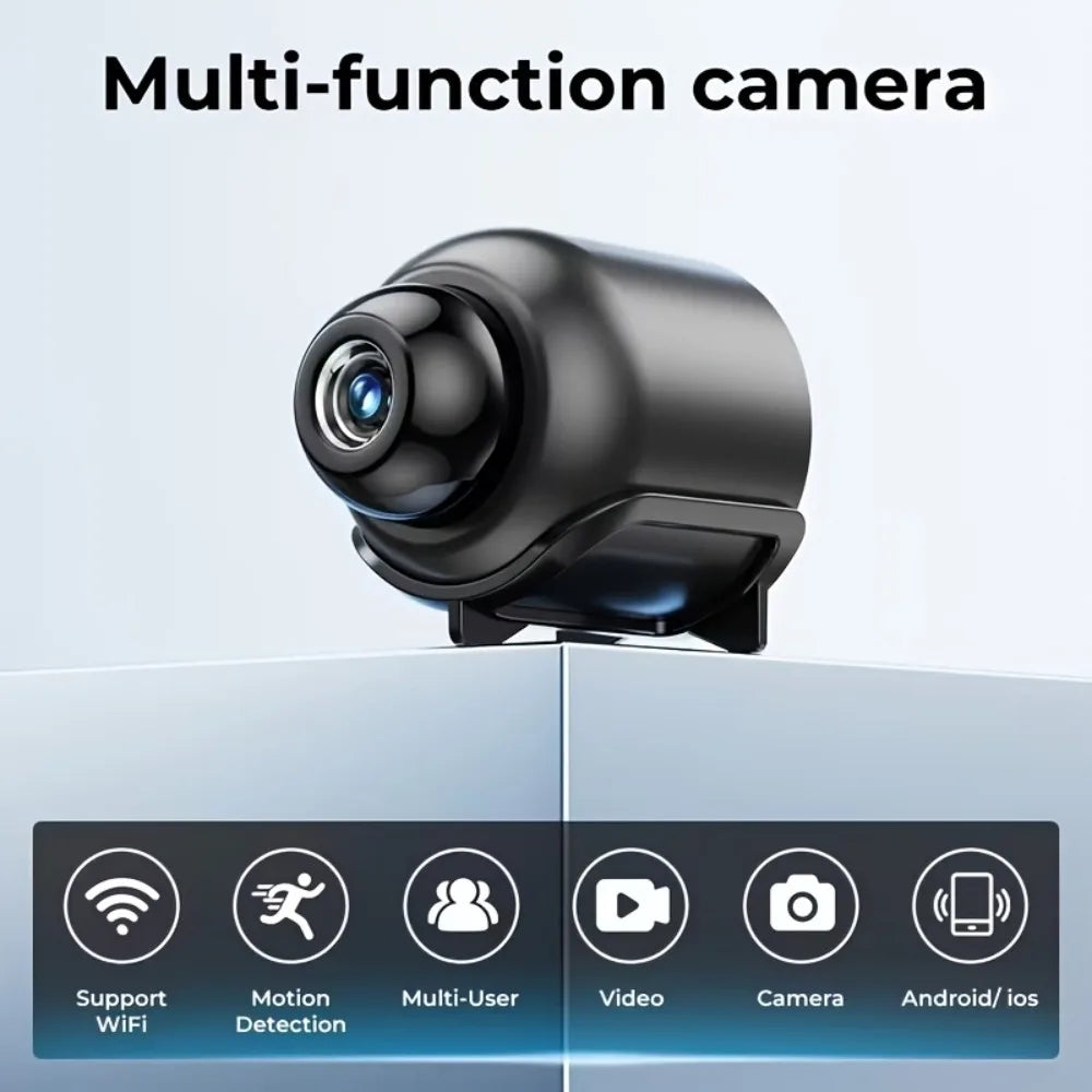 Mini 1080P Wireless Security Camera – Night Vision & Motion Alerts | Discreet Indoor Surveillance for Home, Office & Travel - Shoppiline