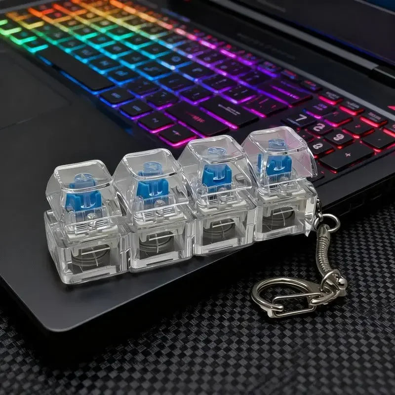 Keychain LED lights for relieving stress and anxiety, keychain keyboard toys, portable office desk accessories, office gifts