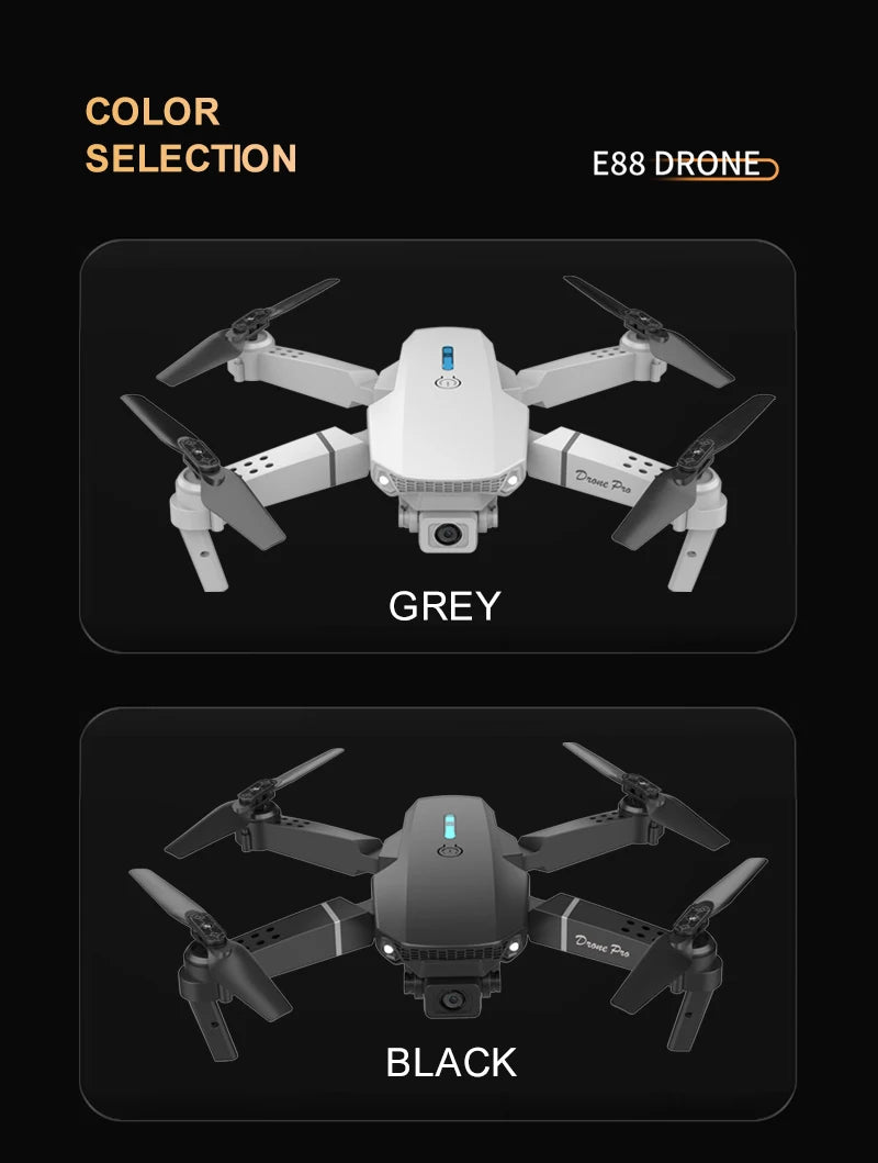 E88 ProIntelligent Folding Drone Supports single/Dual Camera Switching 4KPicture Quality+Wide-angle Shooting WiFiDirect Real-Tim - Shoppiline