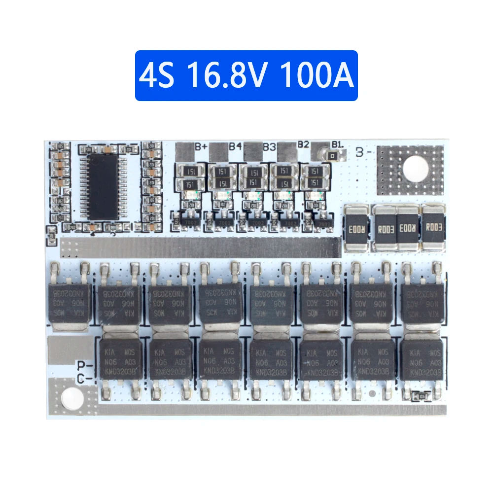 3S/4S/5S Bms 12.6V 16.8V 21V 3.7V 100A Li-ion Lmo Ternary Lithium Battery Protection Circuit Board Li-polymer Balance Charging