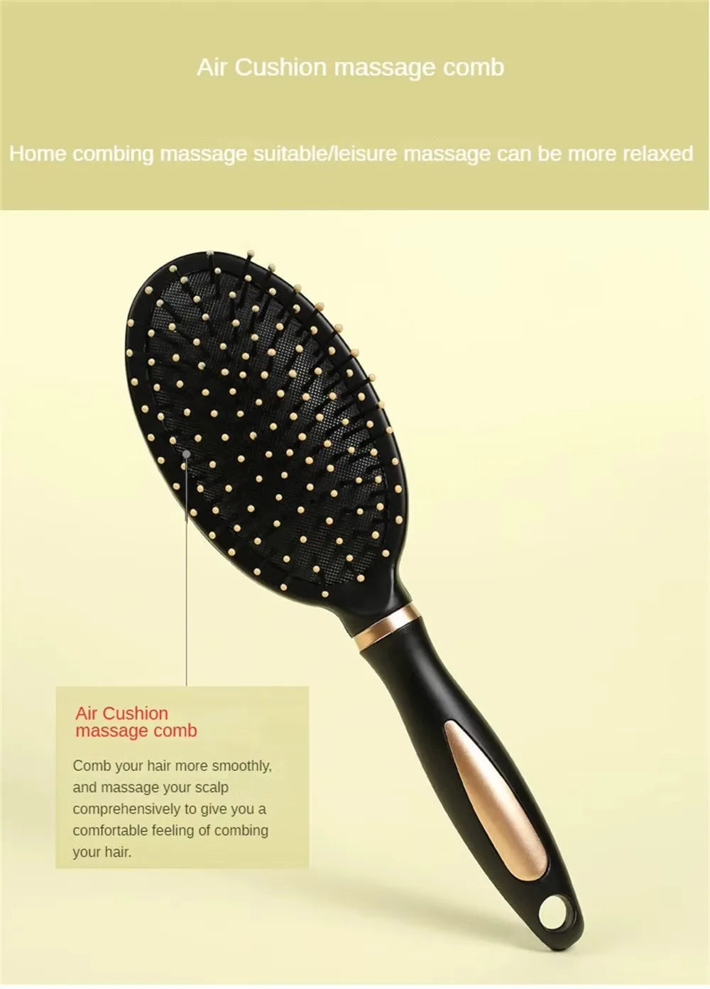 Air Cushion Hairbrush Scalp Massage Comb Soft Nylon Bristle Anti-static Detangler Brush For Wet Dry Straight Curly Hair Salon