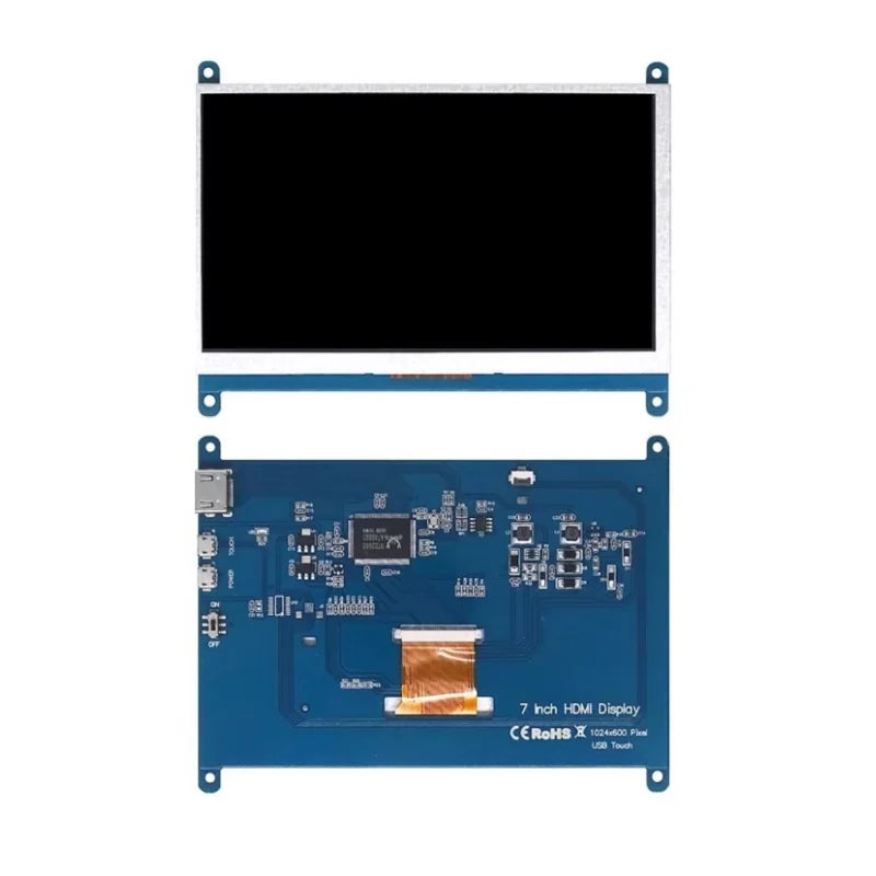 7 Inch Raspberry Pi 4/3/2/B/B+/A+ Monitor 1024x600 IPS 5-Points Capacitive Touchscreen Drive Free HDMI Display For Win 7/8/10 - Shoppiline