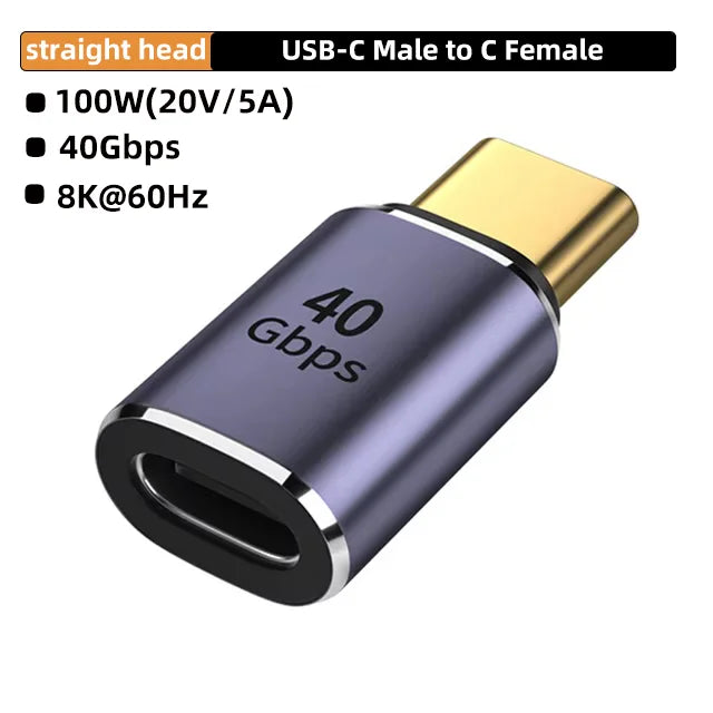 TYPE C Connector 4K OTG Plug 100W 40Gbps Data Transfer Ultra Fast Charging USB C USB3.1 Support 8K Adapter Extension