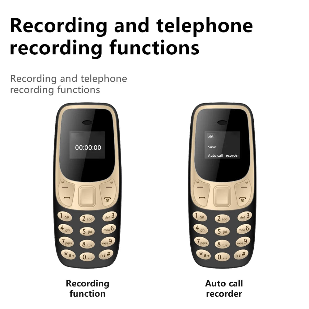 SERVO Small Mobile Phone Bluetooth Dialer Magic voice Low Radiation Telephone Call Recording 2/3 SIM GSM Unlocked Mini Cellphone - Shoppiline