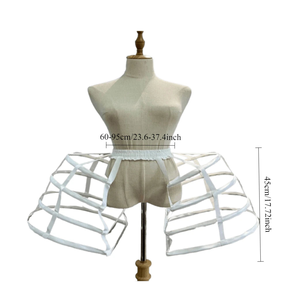 Girls 3 Hoops Crinoline Cage Bustle Petticoat Women Adjustable Pannier for dress