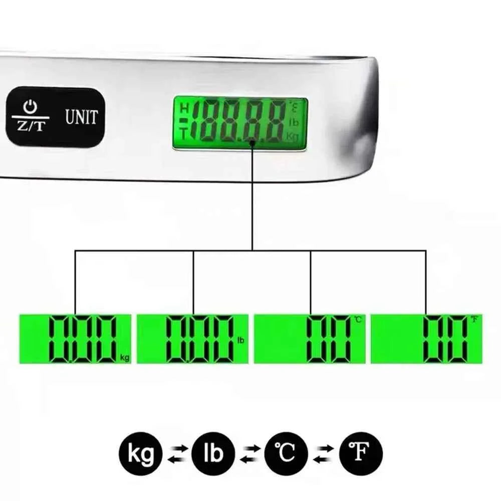 50kg Portable Hanging Scale Electronic Hand Luggage Scale Digital Display Suitcase 110lb Travel Baggage Bag Weighing Tools