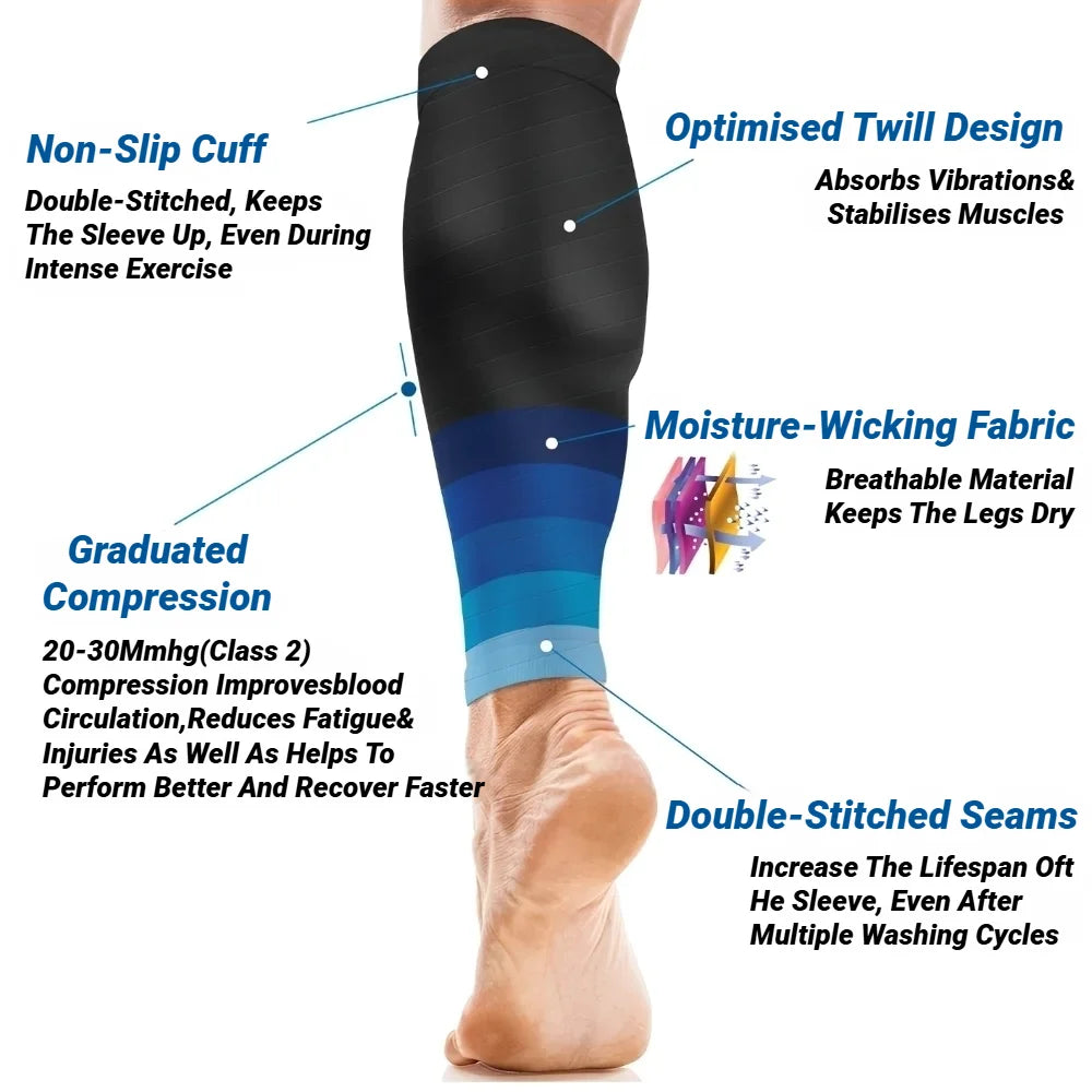 1Pair Calf Compression Sleeves Running Leg Sleeve 20-30Mmhg Socks For Shin Splint Men Women Varicose Vein Fatigue Relief