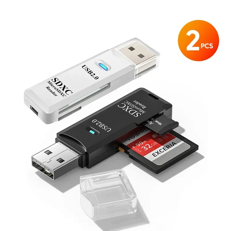 2-in-1 USB3.0/2.0 Card Reader USB3.0 To SD TF Memory Card Reader USB Flash Drive Cardreader Adapter For PC Laptops Accessories
