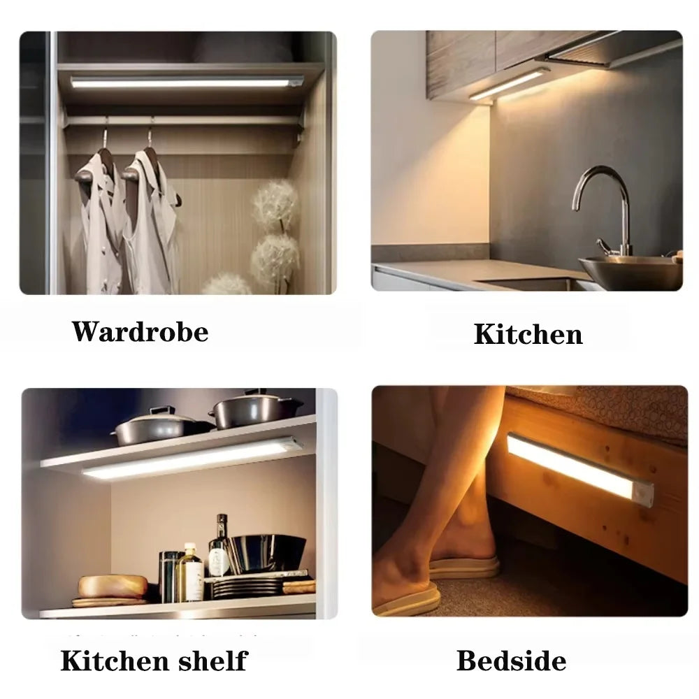 Wireless LED Night Light Motion Sensor Light Closet Night Lamp For Kitchen Bedroom Detector Light Cabinet Staircase Backlight