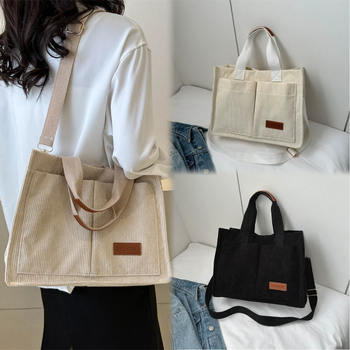 Damenhandtasche, neue modische Canvas-Umhängetasche mit großem Fassungsvermögen, Crossbody-Tasche, Pendeltasche  zwq