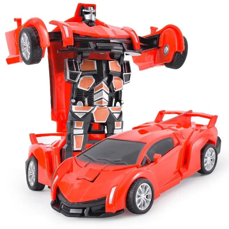 Verformbares Spielzeugauto, Trägheitsaufprall, Ein-Knopf-Verformung, Jungenpuzzle, Kollisionsverformung, Autobot-Roboter