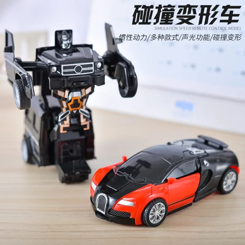 Verformbares Spielzeugauto, Trägheitsaufprall, Ein-Knopf-Verformung, Jungenpuzzle, Kollisionsverformung, Autobot-Roboter