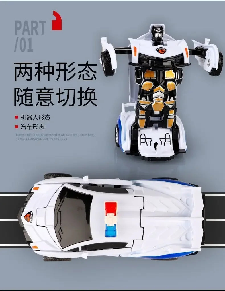 Verformbares Spielzeugauto, Trägheitsaufprall, Ein-Knopf-Verformung, Jungenpuzzle, Kollisionsverformung, Autobot-Roboter