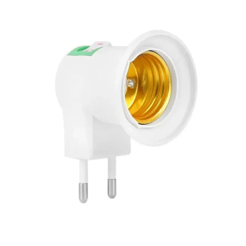 E27 LED Light Lamp Bulbs Socket Base Holder EU/US Plug Adapter ON/OFF Switch White bulb holder