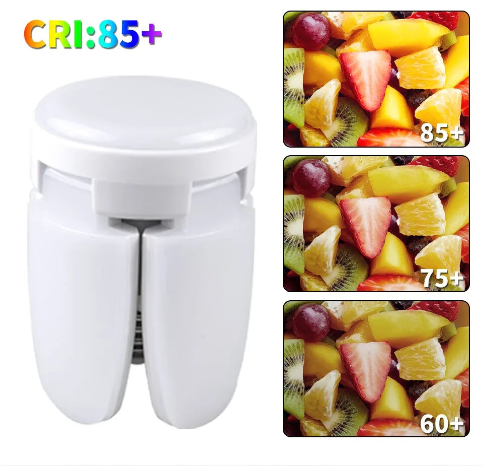 E27 Foldable Fan Shape LED Bulb Lamp 220V 110V 40 LEDs Light Bulbs For Home Ceiling Lamp Warehouse Garage White Light 6500